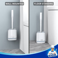 1 x RAW Customer Returns MR.SIGA Toilet Brush and Holder, Toilet Brushes with Wall Mounted Storage for Bathroom, White - RRP €15.14