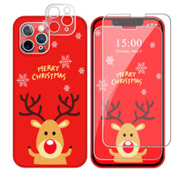 10 x Brand New Esakycn Case for Apple iPhone 14 Plus Christmas Protective Case with 2 Screen Protector 2 Camera Film, Red Cartoon Doll Silicone Christmas Cell Phone Case for Apple iPhone 14 Plus 6.7 , Reindeer - RRP €216.0