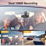 1 x RAW Customer Returns Dash Cam 1080P Car Camera Dual Dashcam Front and Interior with Wiring Kit Parking Monitor, Infrared Night Vision, 310 View Dashcam for Uber Taxi Driver - RRP €39.77