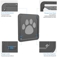 1 x RAW Customer Returns Ownpets pet flap, cat flap for fly screen, magnetic cat door with automatic lockable fly screen, 24 29 cm also ideal for small dogs - RRP €26.21