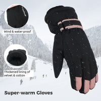 1 x Brand New Toyosport Winter Ski Snowboard Gloves Snow Gloves Waterproof Thermal Gloves Windproof Winter Gloves for Women Men Skiing Walking Cycling - RRP €30.0