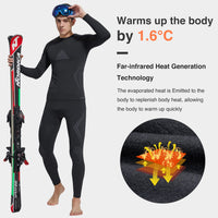 1 x RAW Customer Returns UNIQUEBELLA Thermal Ski Suit Thermal Underwear Long Sleeve Thermal T-Shirt Long Thermal Pants, Winter Sports, Men s Thermal Set - RRP €28.51