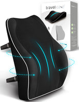 1 x RAW Customer Returns Travel Ease ergonomic back cushion made of memory foam, lumbar cushion for office chair, car seat, wheelchair, with anti-static, skin-friendly cover and for a comfortable sitting posture black  - RRP €39.99