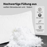 1 x RAW Customer Returns puredown Goose Feather and Down Pillows with 100 Cotton Cover Machine Washable Pack of 2, 40x80cm - RRP €49.99