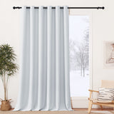 1 x RAW Customer Returns PONY DANCE 1 piece living room curtains with eyelets H 260 x W 200 cm - thermal curtain against cold and heat, blackout curtain, grey-white, opaque curtains, white, extra wide curtains - RRP €39.49