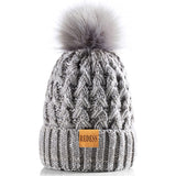 2 x Brand New REDESS Women s Winter Pompom Beanie Hat Fleece Lined Warm Hats, Thick Casual Snow Knit Hat for Women - RRP €39.98