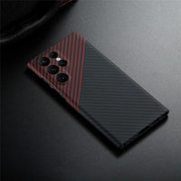 1 x RAW Customer Returns TIMECAT Slim and Lightweight Aramid Carbon Fiber Case for Samsung Galaxy S22 Ultra for S22 Ultra, Black red  - RRP €36.6