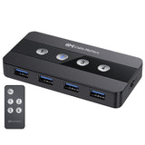 1 x RAW Customer Returns Cable Matters 4-Port USB 3.0 KVM Switch Hub USB Switch 4 In 4 Out, KVM Switches for 4 Computers - Switching at the touch of a button or remote control - includes USB C adapter for USB-C and Thunderbolt 3 - RRP €65.99