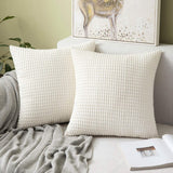 1 x RAW Customer Returns MIULEE Set of 2 Cushion Covers Corduroy Decorative Pillows Cushion Covers Sofa Cushions Decorative Throw Pillows Couch Cushions Pillow Covers Pillows for Living Room Bedroom 26x26 Inch, 65x65 cm White - RRP €26.49