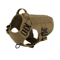 1 x RAW Customer Returns Icefang Tactical Dog Harness, K9 Work Vest, Clip to attach the leash to the front to prevent pulling, L Neck 18 -24 Chest 28 -35 , Coyote Brown-4x Metal Buckle - RRP €20.4