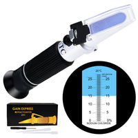 1 x RAW Customer Returns Salinity Refractometer 0-28 ATC, Sodium Chloride NaCl Salinity Meter Tester, Test Kit for Seawater Brine Seawater Food Industry Pickle Soy Sauce, 0.2 Accuracy - RRP €24.99