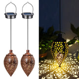 1 x RAW Customer Returns 2 Pieces Solar Lamp Outdoor Garden, Outdoor Hanging Lanterns, Solar Hanging Metal Lanterns, Lantern for Garden Decorations, for Pathways, Decorating Gardens, Patios, Terraces, Weddings - RRP €20.99