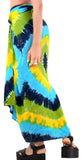 1 x Brand New LA LEELA Women s Bikini Beach Sarong Wrap Maxi Cover up Green, Tie Dye 77 One Size - RRP €24.0