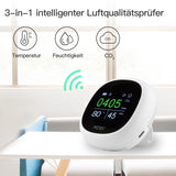 1 x RAW Customer Returns CO2 measuring device for indoor air, smart CO2 detector ble gateway required , Tuya portable air quality measuring device with temperature and humidity display, data storage, alarm sound, rechargeable battery - RRP €63.52