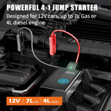 1 x RAW Customer Returns Jump Starter Power Bank with Air Compressor, Lenercom 1500A 12V Car Jump Starter with 150 PSI Digital Tire Inflator, 4-in-1 Car Jump Starter Battery Booster and QC3.0 Quick Charge Function - RRP €85.7