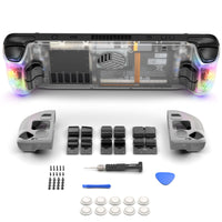 1 x RAW Customer Returns JSAUX Transparent RGB Version Backplate Compatible with Steam Deck, Transparent Edition Replacement Shell Compatible with Steam Deck - PC0106 RGB Version Crystal White  - RRP €43.63