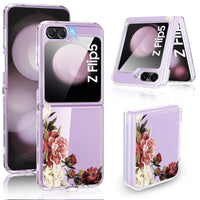 1 x Brand New Cell Phone Case for Samsung Galaxy Z Flip 5 Case Flower Pattern Silicone Transparent Ultra Thin 360 Degree Shockproof Bumper Flip 5 Protective Case for Samsung Z Flip 5 5G Case Cover - RRP €20.99