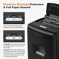 1 x RAW Customer Returns Bonsaii Document Shredder 120 Sheets with automatic feeding, P-4 micro-cut, Extremely quiet with Only 62dB, with a 23 liter container and 4 Wheels C233-B  - RRP €138.95