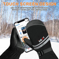 1 x RAW Customer Returns Heated Ski Gloves, Heated Gloves for Men Women with 7.4V 3000mAh Rechargeable Battery, Touchscreen Waterproof Winter Washable Hand Warmers for Ski Hiking - RRP €30.0