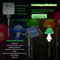 10 x Brand New NOWSOK Solar Mushroom Lights for Garden Decoration, Decorative Mushroom Lights with Extremely Bright LED String Lights and IP65 Waterproof Bell Edge 12 LEDs Total Length 7.45m  - RRP €228.0