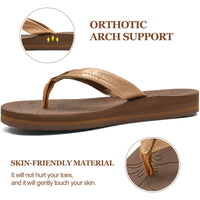 1 x RAW Customer Returns ONCAI Women s Toe Separator Flip Flops Summer Sport Swimming Pool Beach Comfort Beach Platform Sandals Slides With Orthopedic Arch Support Rubber Footbed Brown Size 38 - RRP €20.16