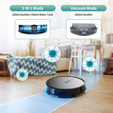 1 x RAW Customer Returns HOLULO Robot Vacuum Cleaner, 2700Pa Suction Power, 2-in-1 Robot Vacuum Cleaner with Mapping, APP Control Alexa for Household Cleaning Pet Hair Hair Dust Black  - RRP €140.16