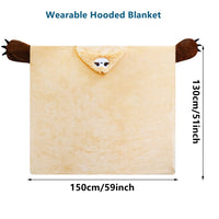 1 x RAW Customer Returns Shoppawhile Sloth Gifts for Women Wearable Hooded Blanket Soft Warm Fluffy Hooded Blanket 59.5 x 51.5  - RRP €26.99