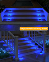 1 x RAW Customer Returns DetarZinLED solar lamps for outdoors, 6 pieces stair lighting outdoor solar, solar lamps for outdoors garden waterproof, LED solar floor lights outdoors, solar lights for balcony, garden light blue - RRP €58.07