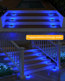 1 x RAW Customer Returns DetarZinLED solar lamps for outdoors, 6 pieces stair lighting outdoor solar, solar lamps for outdoors garden waterproof, LED solar floor lights outdoors, solar lights for balcony, garden light blue - RRP €58.07