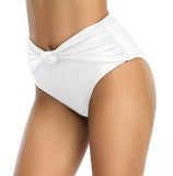 1 x Brand New SHEKINI Women s High Waist Swimming Trunks Ruched Tummy Control Retro Bikini Bottom Abdominal Control Swimming Shorts S, White B  - RRP €27.6