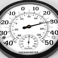 1 x RAW Customer Returns Indoor Outdoor Thermometer Hygrometer - 10 inch outdoor thermometer large numbers, 2 in 1 thermometer hygrometer, outdoor thermometer for patio black  - RRP €20.16