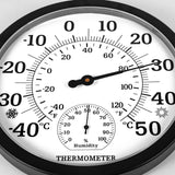 1 x RAW Customer Returns Indoor Outdoor Thermometer Hygrometer - 10 inch outdoor thermometer large numbers, 2 in 1 thermometer hygrometer, outdoor thermometer for patio black  - RRP €20.16