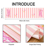 2 x Brand New Table Runner Birthday Pink Linen Stripes Table Runner 40x140cm Simple Happy Birthday Table Runner Celebration Birthday Party Table Decoration for Kids Girls Women - RRP €14.08