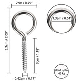 2 x RAW Customer Returns BELLE VOUS 20 pcs Eyelet Screw Hooks Stainless Steel - High Quality M4 Screw Hooks Small Set - 5.3 cm - Self-tapping Hooks with Eyelet for Hammocks, Aerial Yoga, Rocking Chairs - Indoor Outdoor Use - RRP €27.28