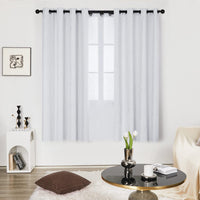 1 x RAW Customer Returns Deconovo Indoor Curtains with Rings, Modern Thermal Insulated Living Room Blackout Curtains, Pearl Grey, 140x240 CM Width x Height , 2 Panels - RRP €38.16