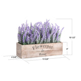 2 x Brand New velener Artificial Flower Potted Lavender Plant for Home Decor Wooden Tray, 14 Long  - RRP €59.98