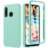 1 x RAW Customer Returns For Huawei P30 Lite Case, Cell Phone Case for Huawei P30 Lite, Shockproof Case 360 Degree All-round Protection Protective Case Liquid Silicone Case with Built-in Screen Protector Robust Bumper Outdoor Cover Green  - RRP €18.14