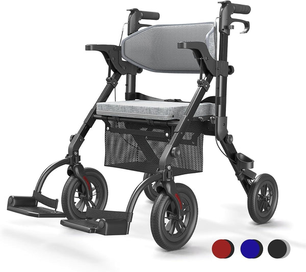 RAW Customer Returns Job Lot Pallet - Wheelchair Rollator Foldable and Lightweight with Seat - 14 Items - RRP €3999.86