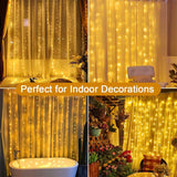 1 x RAW Customer Returns Yowin Curtain Lights 6m x 3m 600 LED Fairy Lights Curtain with Plug, 8 Modes Curtain Lights Outdoor Waterproof Waterfall Fairy Lights for Room Wedding Garden Pergola Outdoor Indoor Christmas Decoration - RRP €34.0