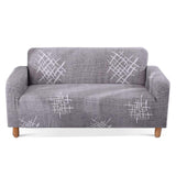 1 x Brand New Carvapet Elastic Sofa Cover Sofa Slipcover Printed Pattern Couch Cover Sofa Couch Throw Gray Pattern, 4 Seater  - RRP €41.64