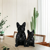 1 x RAW Customer Returns suruim French Bulldog Statues Decoration English Bulldog Figure Dog Statue Gifts Living Room, Desk Decoration Black, L  - RRP €67.69