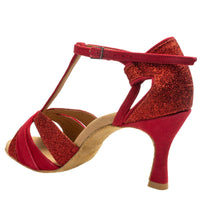 1 x RAW Customer Returns Rummos ladies Latin dance shoes Elite Martina 028 135 - Material Nubuck Glitter - Color Red - Width Medium Normal - Heel 60R Flare - Size EUR 37 - RRP €124.99