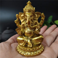 1 x RAW Customer Returns YODOOLTLY Ganesha Statue, Indian Resin Ganesha Figurine, Indian Buddha Figurine, Handmade, Decoration for Home, Garden, Car - RRP €10.99