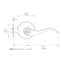 1 x RAW Customer Returns HAIFUAN Door Lever Handle Lock, Entry, Passage and Bathroom Use 805-R Right Door  - RRP €22.0