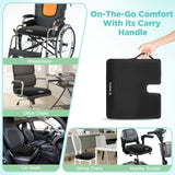 1 x RAW Customer Returns HOMCA Orthopedic Seat Cushion for Wheelchair, Ergonomic Memory Foam Coccyx Cushion for Hemorrhoids and Seat Comfort, Car and Office Chair Cushion 40 x 45 x 7.5cm - RRP €37.99