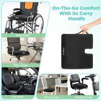 1 x RAW Customer Returns HOMCA Wheelchair Cushion, Orthopedic Coccyx Cushion in Memory Foam, Ergonomic Chair Cushion for Office, Car, Chairs and Sofa, with Waterproof Pillowcase, 40x45x7.5cm - RRP €39.99