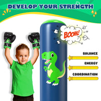 1 x RAW Customer Returns QPAU Punching Bag Children, 122 cm Inflatable Standing Punching Bag for 3-6 Children, Gifts for Boys and Girls, Punching Bag Standing Children s Set for Practice Karate, Taekwondo, MMA - RRP €39.99