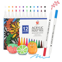 1 x RAW Customer Returns TBC The Best Crafts Acrylic Pens for Stones Waterproof, 48 Colors, Acrylic Pens Waterproof, Stone Painting Pens, Acrylic Paint Markers, Glass Painting Pens for Canvas, Wood, Easter Gifts for Children - RRP €13.1