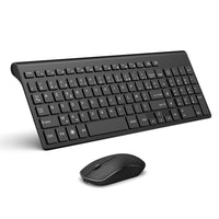 1 x RAW Customer Returns JOYACCESS Wireless Keyboard Mouse and Keypad Rechargeable Portable Silent 2400 DPI Mouse Compact Ergonomic Model for PC Laptop Computer AZERTY Black - RRP €20.4