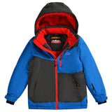 1 x RAW Customer Returns SMONTY Boys Ski Jacket Waterproof Winter Jacket Boys Warm Children with Hood Winter Jacket 6-16 Years Old Outdoor Sports, Mountaineering Royal Blue Grey, 14-16  - RRP €50.41